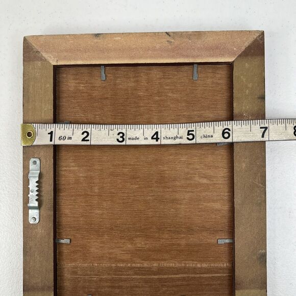 Primitive Folk Art Framed Needle Point Button Picture Flowers Happiness Shared - Picture 7 of 8